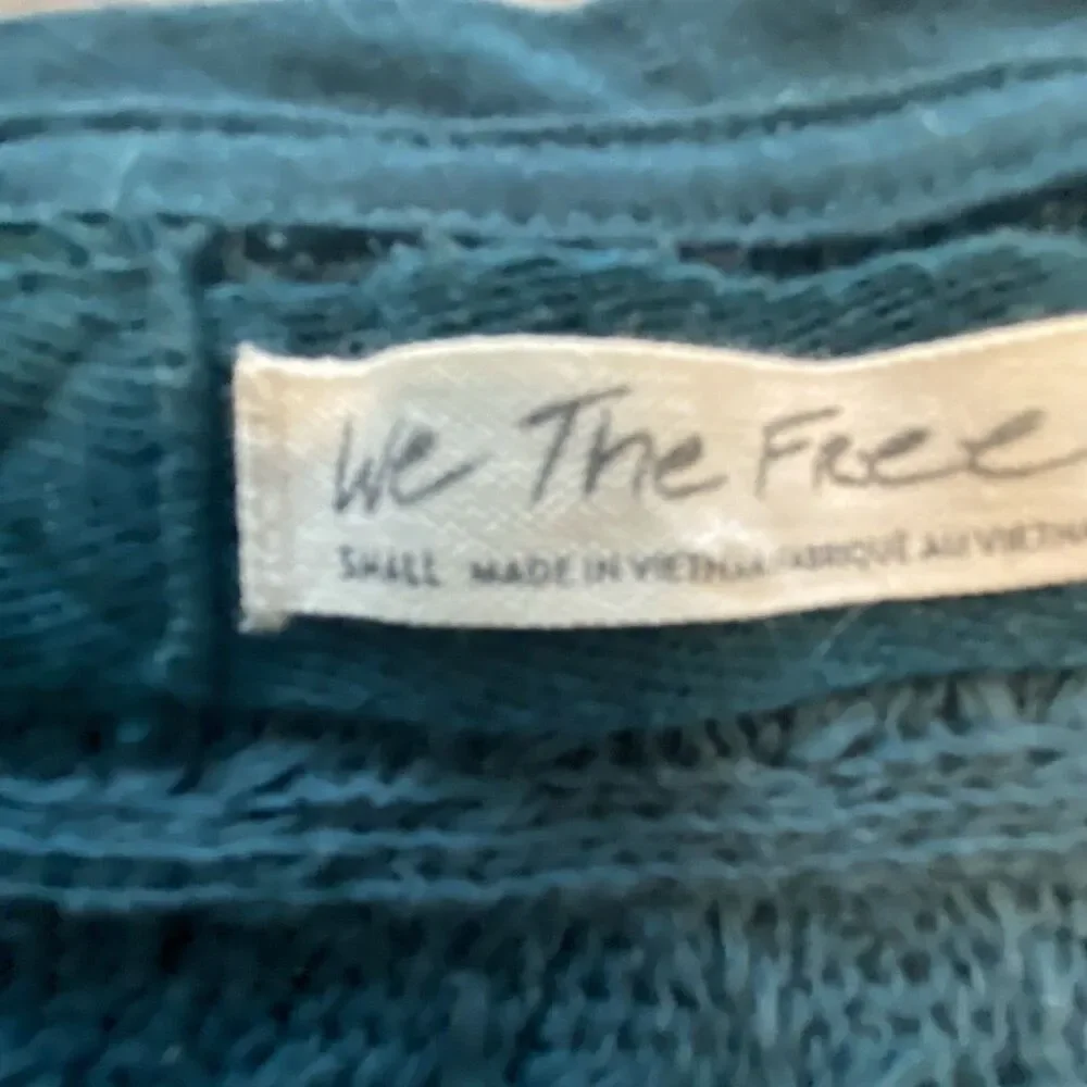 Free People We The Free Teal‎ Thien's Hacci Sweater Top Size Small